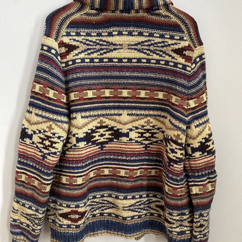 American Eagle Outfitters Y2K Vintage Retro Aztec Fisherman Grandpa Knit Cardi M - Picture 7 of 7